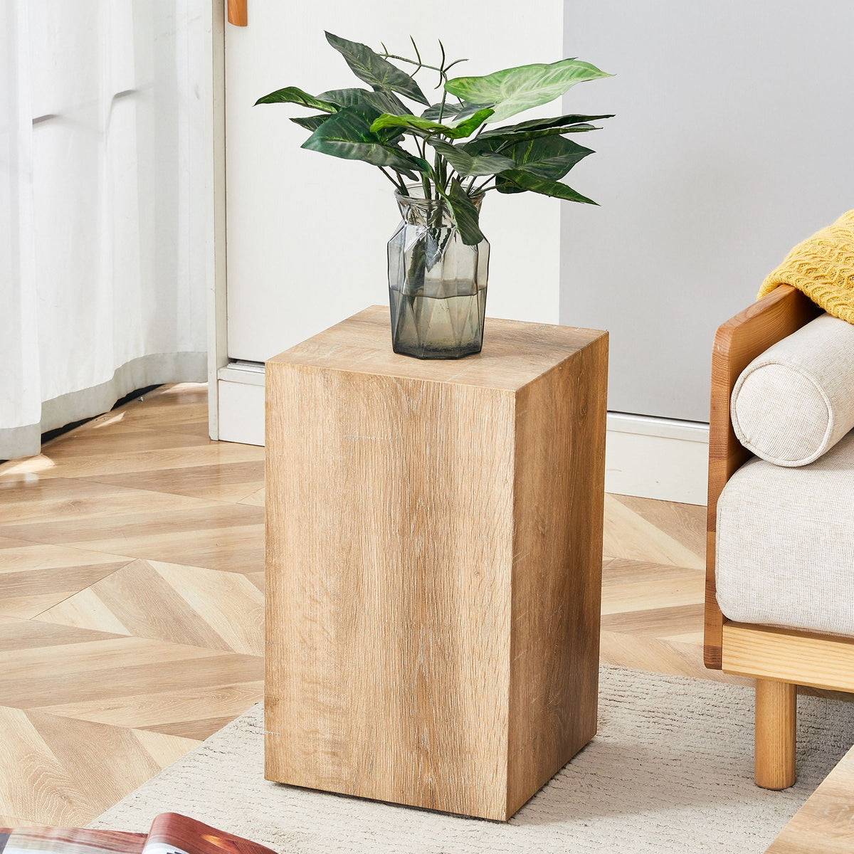Modern Coffee Table with Wood Grain Finish - Dark Gray, Black, or Light Brown