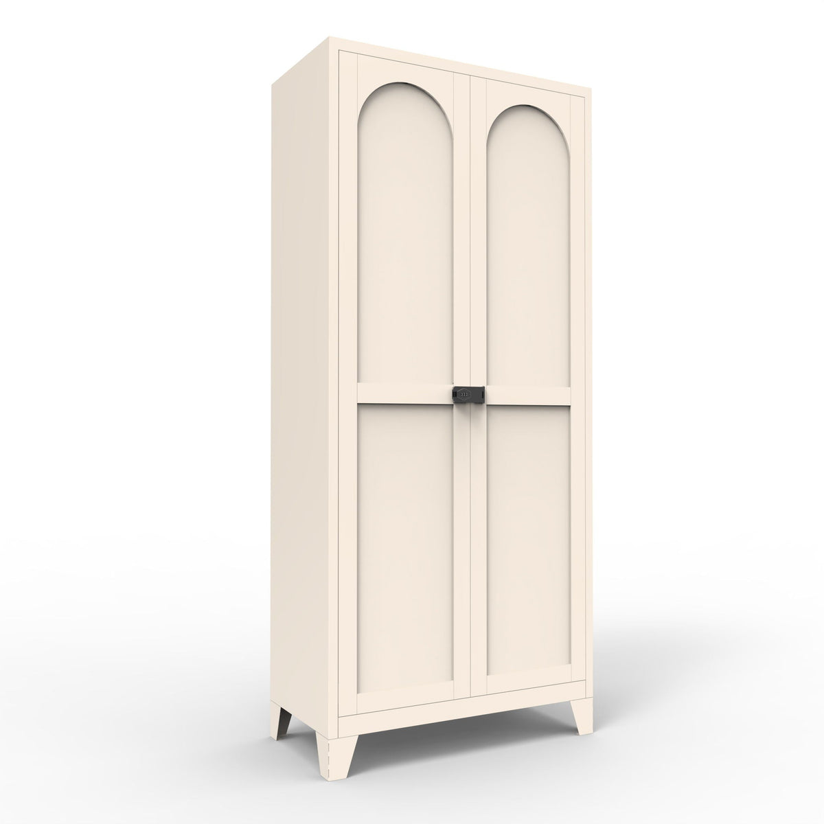 Shapely Doors Metal Storage Cabinet with Adjustable Shelves - White, Black, or Beige