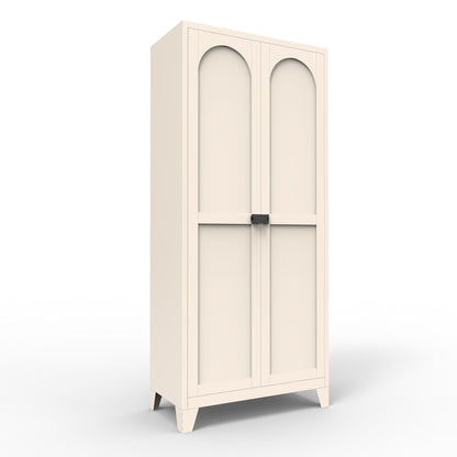 Shapely Doors Metal Storage Cabinet with Adjustable Shelves - White, Black, or Beige