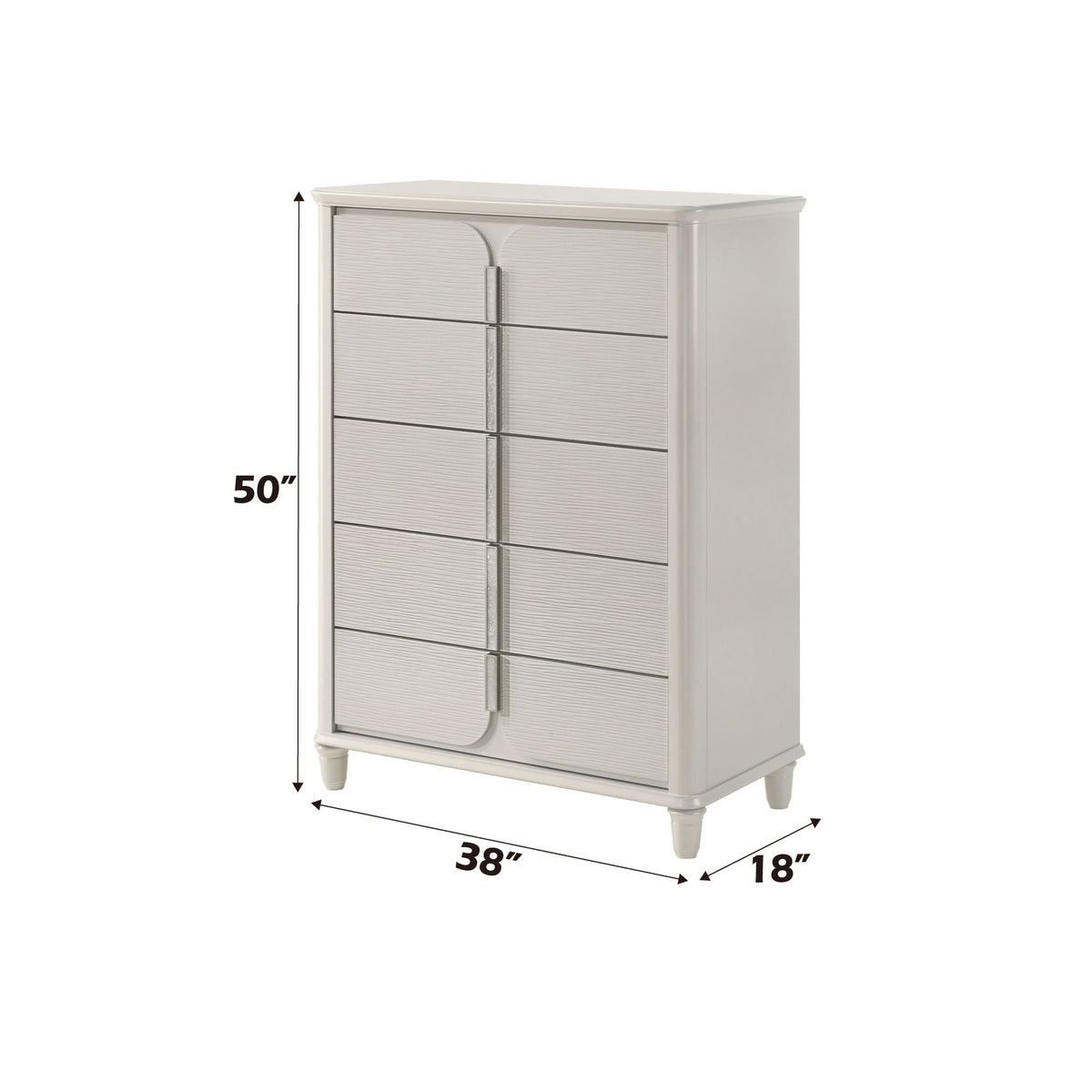 Laveda Chest with Five Drawers - White