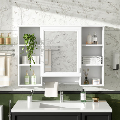 3-in-1 Modern Bathroom Mirror Cabinet with Adjustable Shelf - White or Black