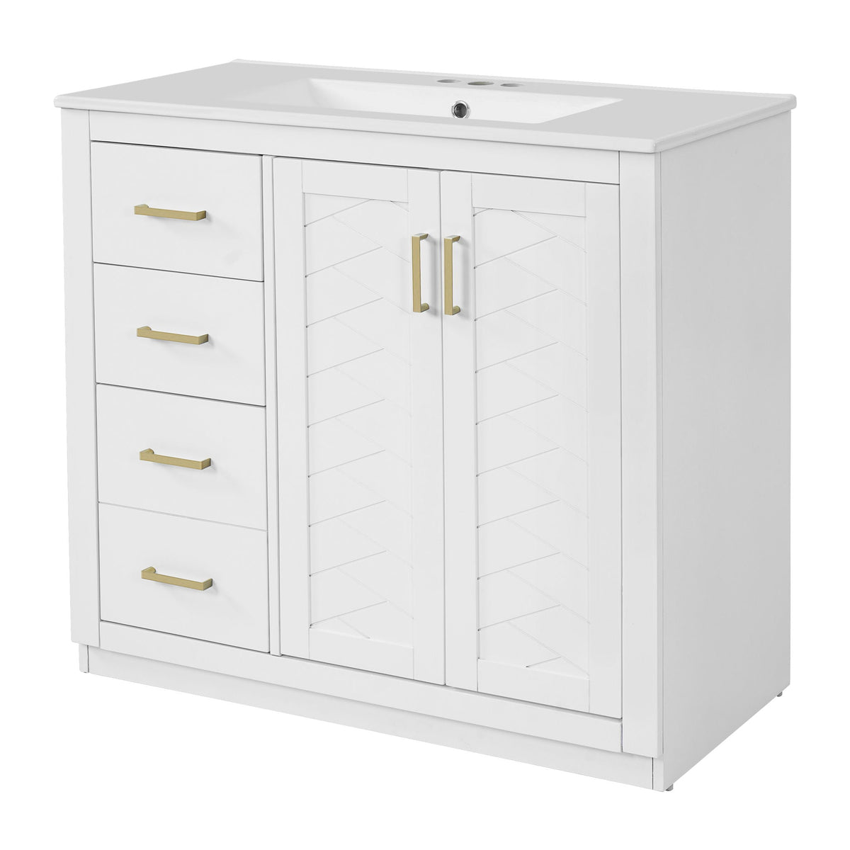 Bathroom Vanity With Sink Combo, Storage Cabinet, Freestanding Set