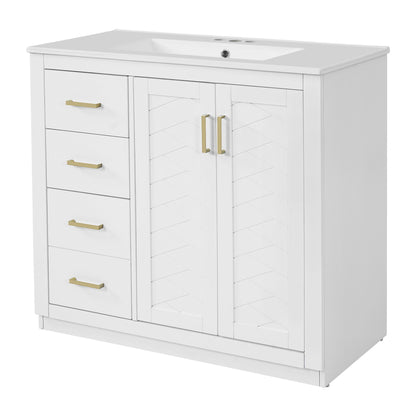 Bathroom Vanity With Sink Combo, Storage Cabinet, Freestanding Set