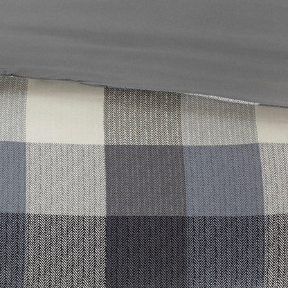 7 Piece Herringbone Comforter Set Grey Queen