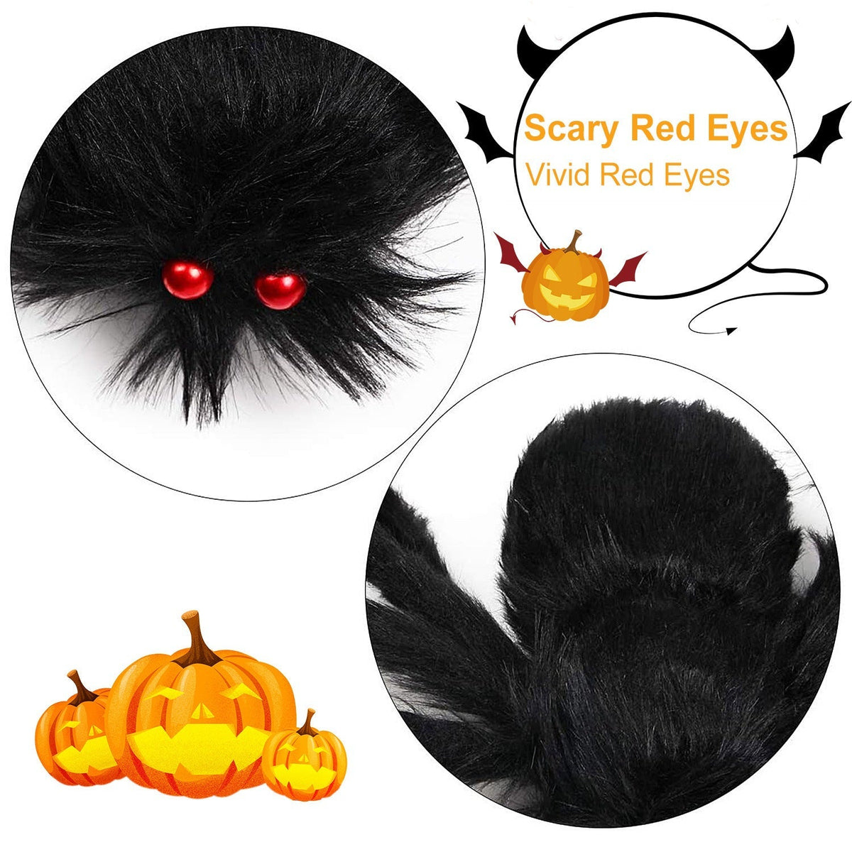 49" Hairy Spider with 126" Web – Giant Halloween Yard Decoration