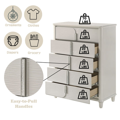 Laveda Chest with Five Drawers - White
