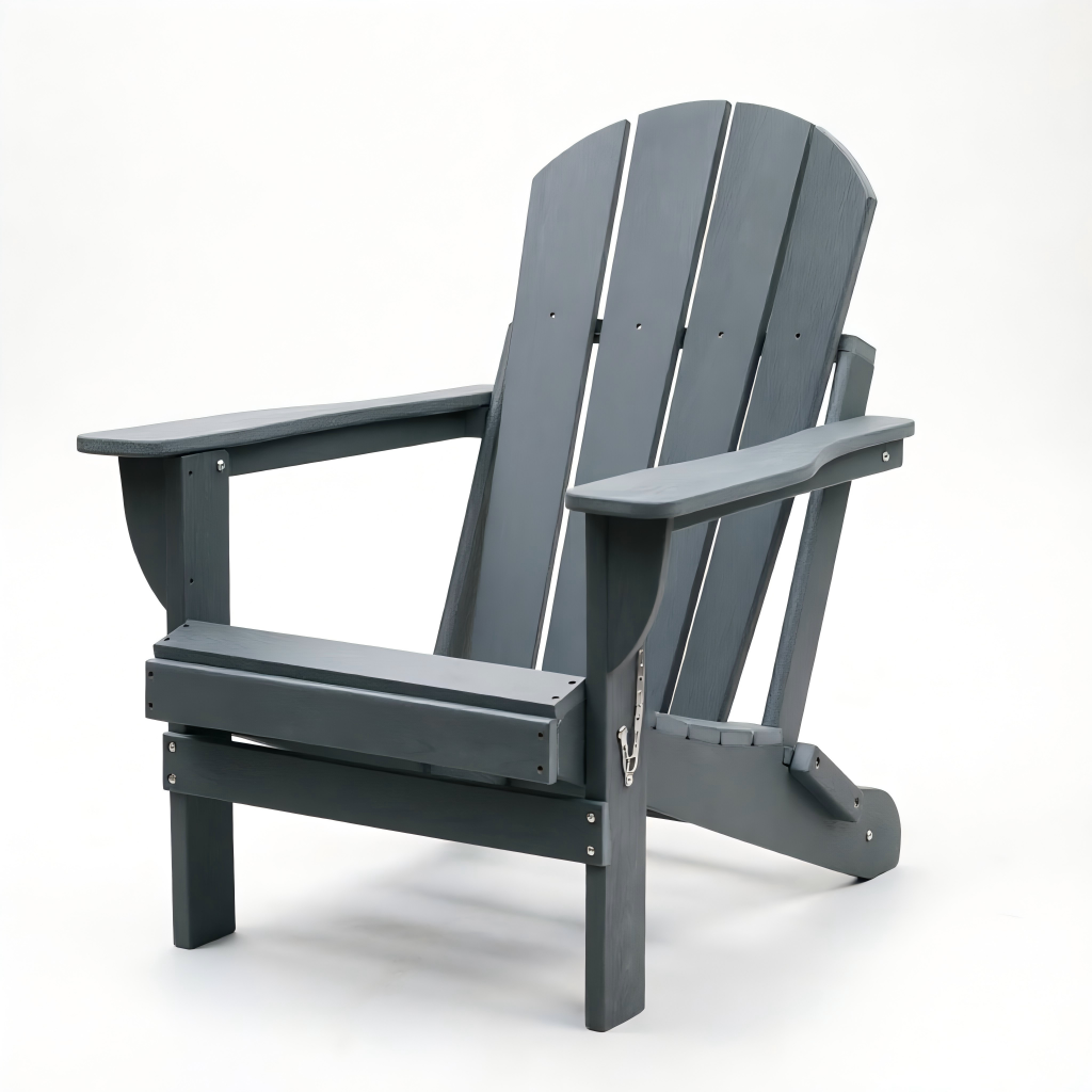 Adirondack Folding Chair with Dual Cup Holders - Grey
