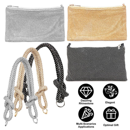 Rhinestone Evening Bag with Detachable Strap