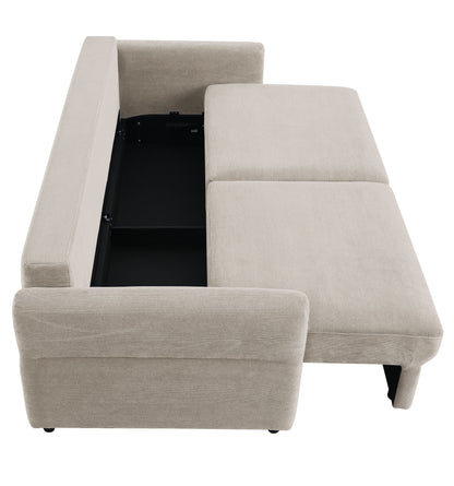 Haran Fabric Pull-Out Sleeper with Storage - Beige