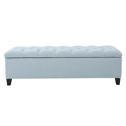 Glouster Contemporary Storage Ottoman with Button Tufted Design - Fabric