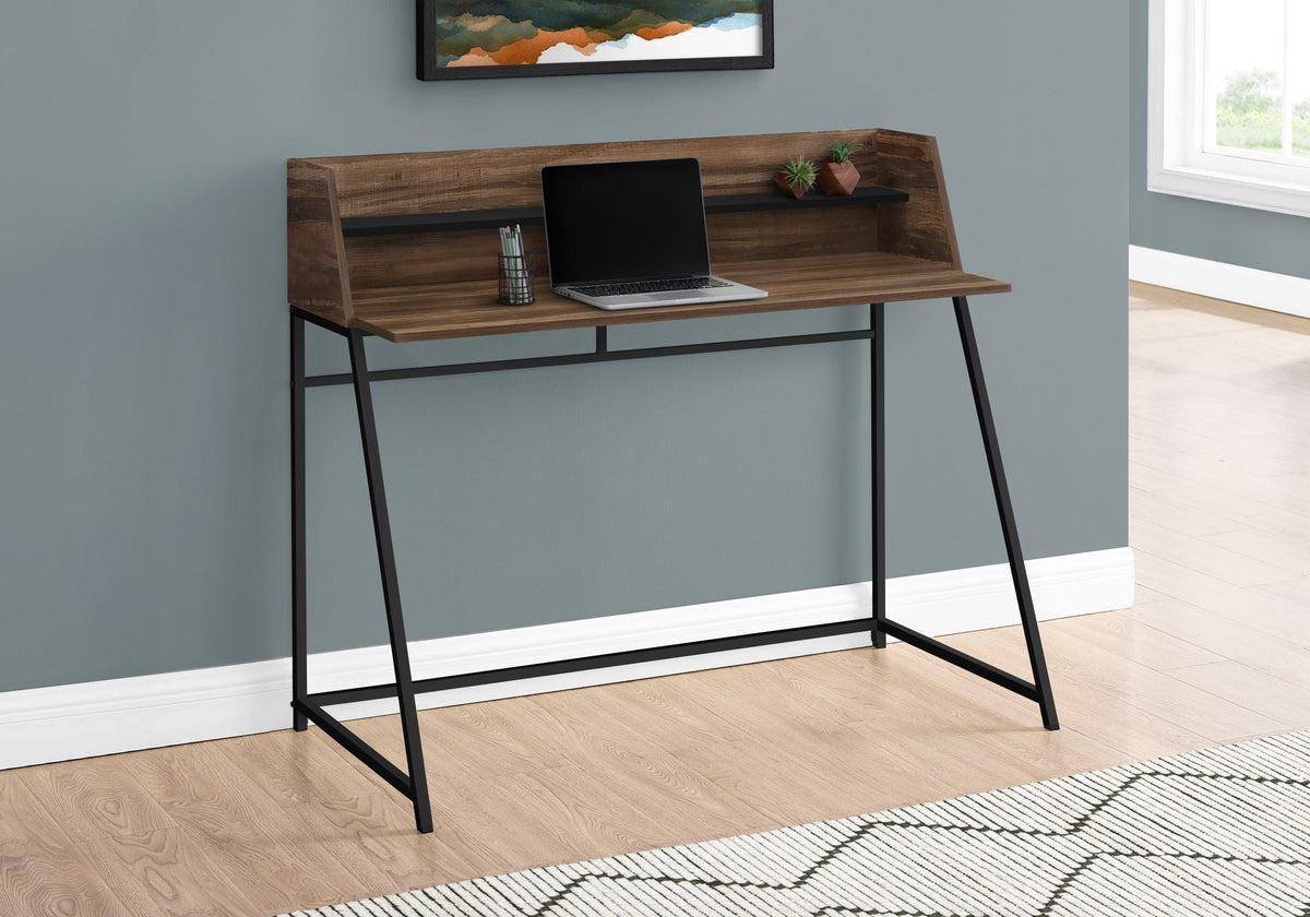 Marble Look Computer Desk with Storage Shelves - Multiple Colors