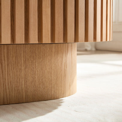 43.7 Inch Modern Handcrafted Drum Coffee Table