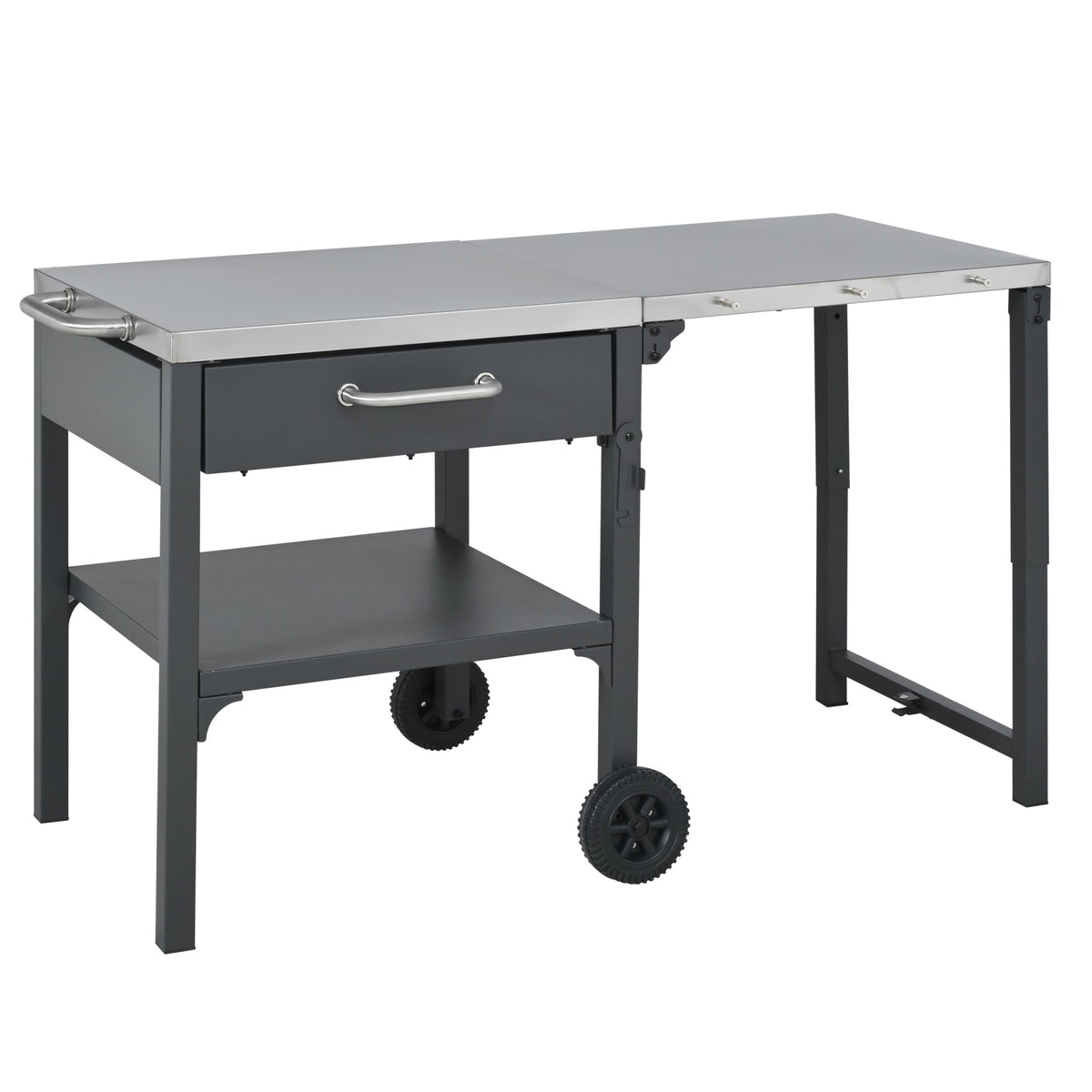 Outdoor Kitchen Cart Foldable Prep Station with Storage - Gray
