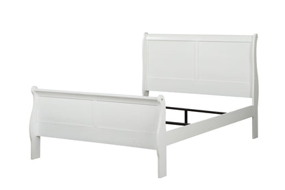 Louis Philippe Sleigh Style Bed with Classic Wood Construction - Multiple Colors