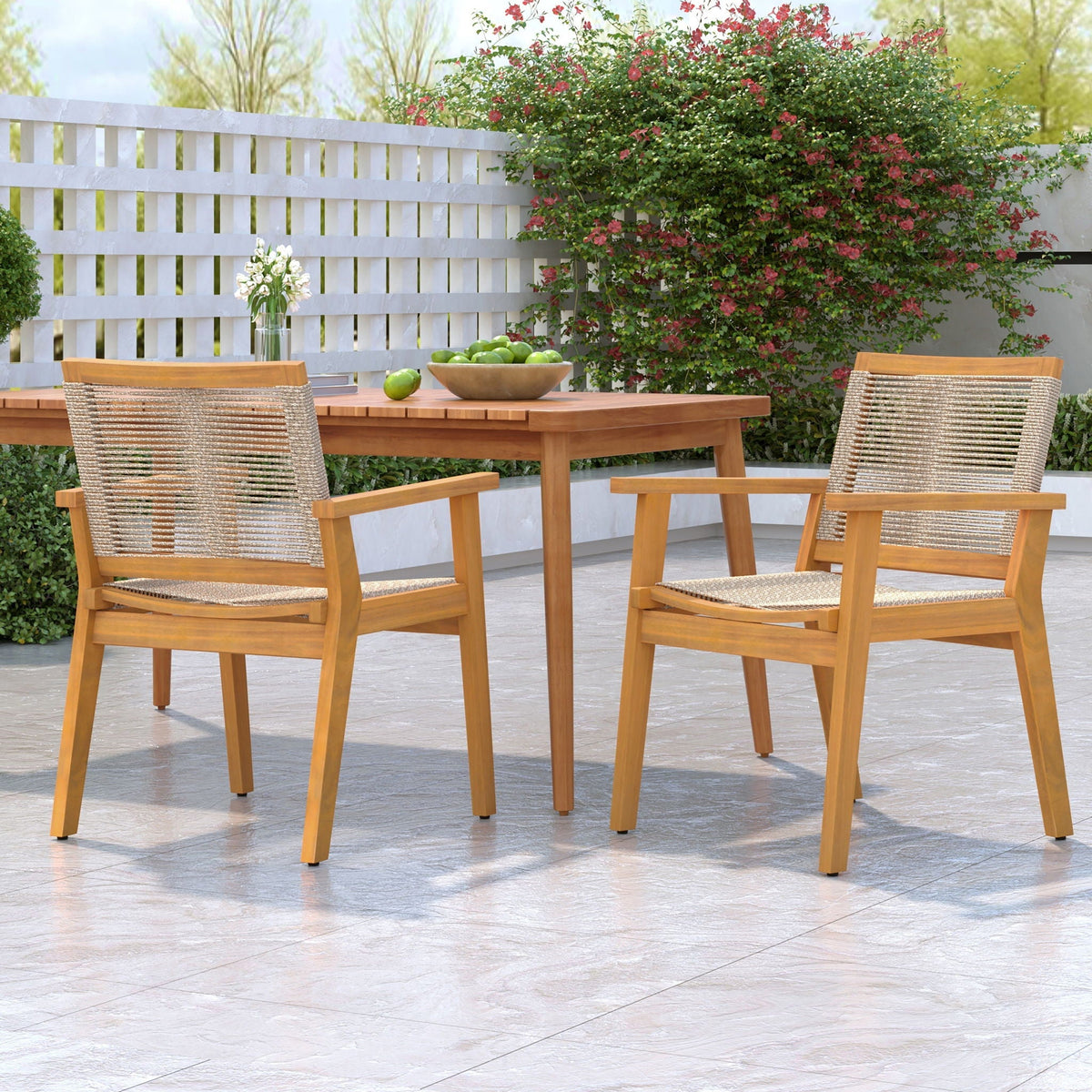 Outdoor Rope Dining Chair Set of 2