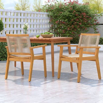 Outdoor Rope Dining Chair Set of 2