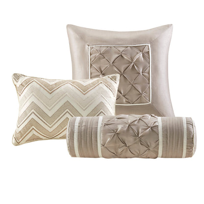 7 Piece Tufted Comforter Set Ivory Cal King