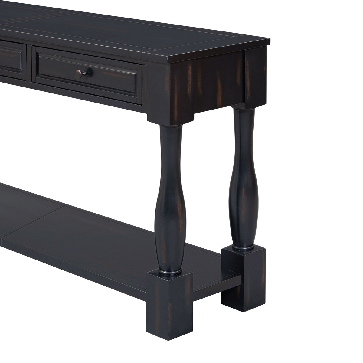 63" Console Table with Drawers and Shelf - Espresso