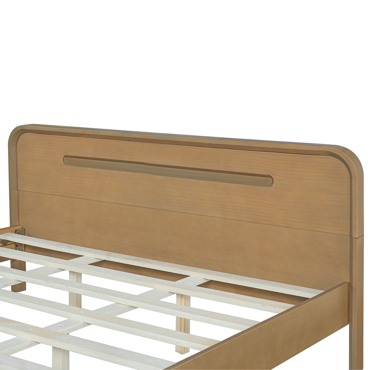 Pine Solid Wood Queen Size Bed in Rustic Yellow