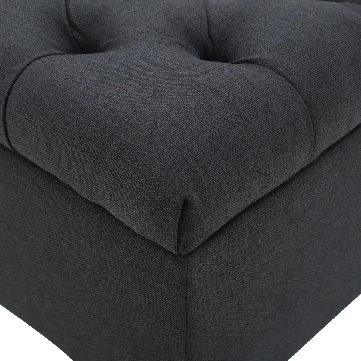 Glouster Contemporary Storage Ottoman with Button Tufted Design - Fabric