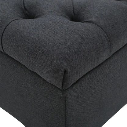 Glouster Contemporary Storage Ottoman with Button Tufted Design - Fabric