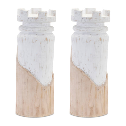 Mango wood chess piece (set of 2)