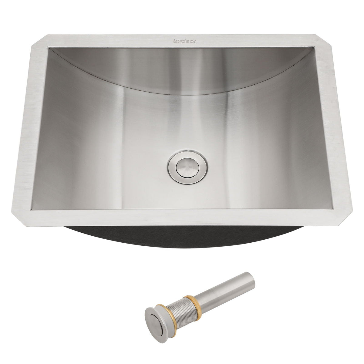 Brushed Nickel Undermount Bathroom Sink with Pop Up Drain