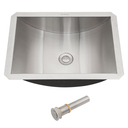Brushed Nickel Undermount Bathroom Sink with Pop Up Drain