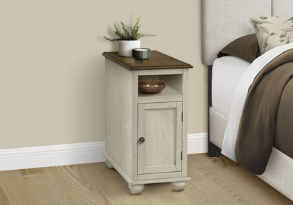 Accent End Table with Storage - Traditional Style, White