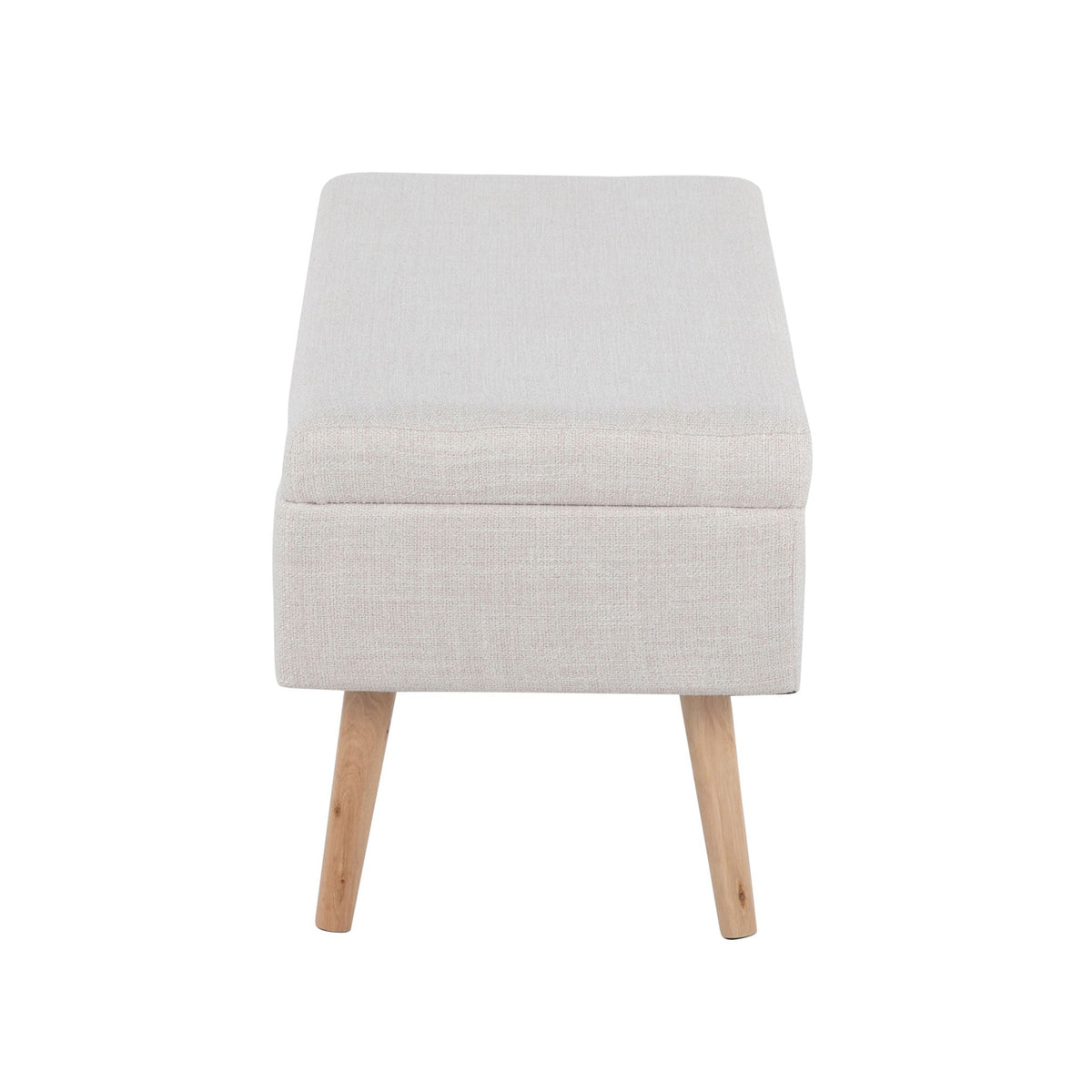Contemporary Storage Bench with Flip-Top Lid - Beige
