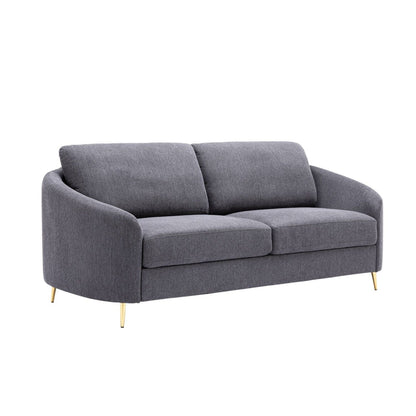 Yuina Linen Sofa with Chrome Legs - Dark Gray