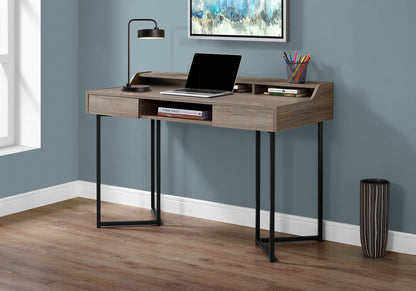 Modern Computer Desk with Ample Storage - White or Dark Brown