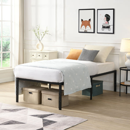 Heavy Duty Metal Bed Frame with Quiet Support - Black