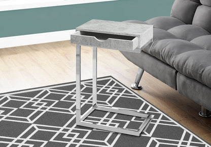 C-Shaped Accent Table with Storage Drawer – Multiple Colors