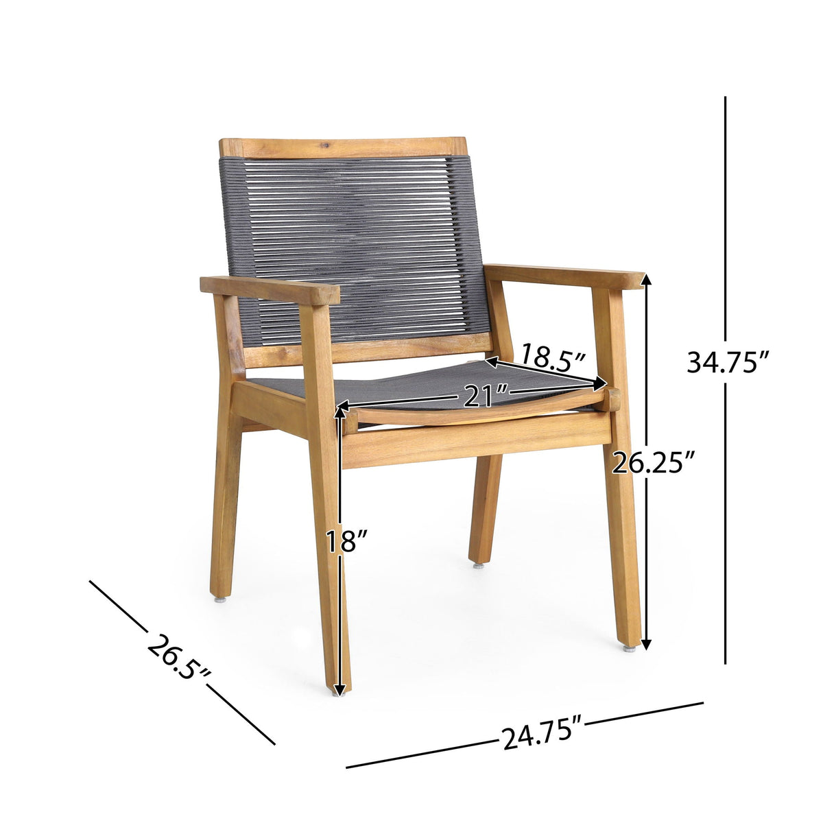 Outdoor Rope Dining Chair Set of 2