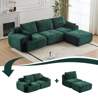 Large Fabric Sectional Sofa with Memory Foam Padding - Multiple Colors