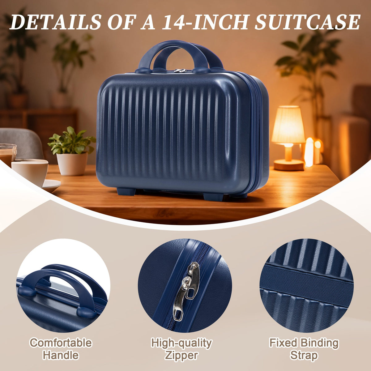 ABS Spinner Luggage Set with Combination Lock - Navy