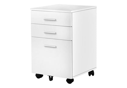 Contemporary Rolling File Cabinet with Storage Drawers - Black or White