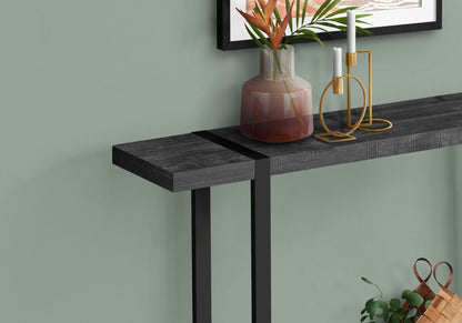 Industrial Farmhouse Accent Console Table for Entryway with Metal Legs – Black or Dark Brown