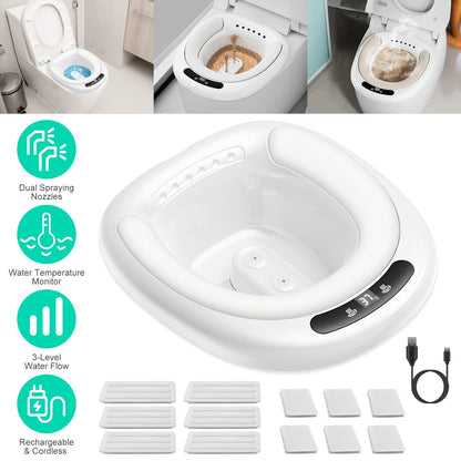 Electric Sitz Bath with Dual Nozzles & Temperature Display