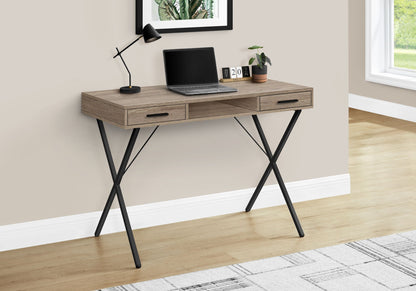 Contemporary Computer Desk with Storage Drawers - Metal & Wood
