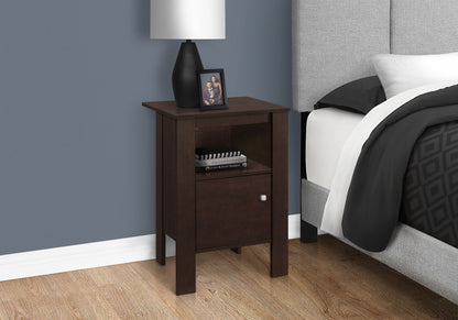 Wood Accent Nightstand with Storage - Transitional Style