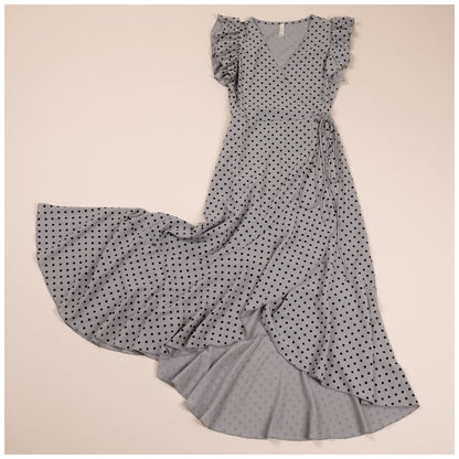 Polka Dot Maxi Wrap Dress