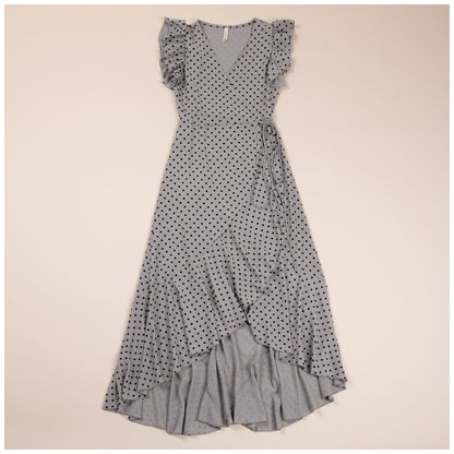 Polka Dot Maxi Wrap Dress