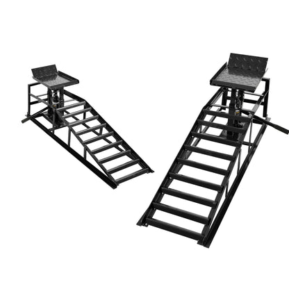 5 Ton Hydraulic Automotive Lift Ramps with Durable Steel - Red