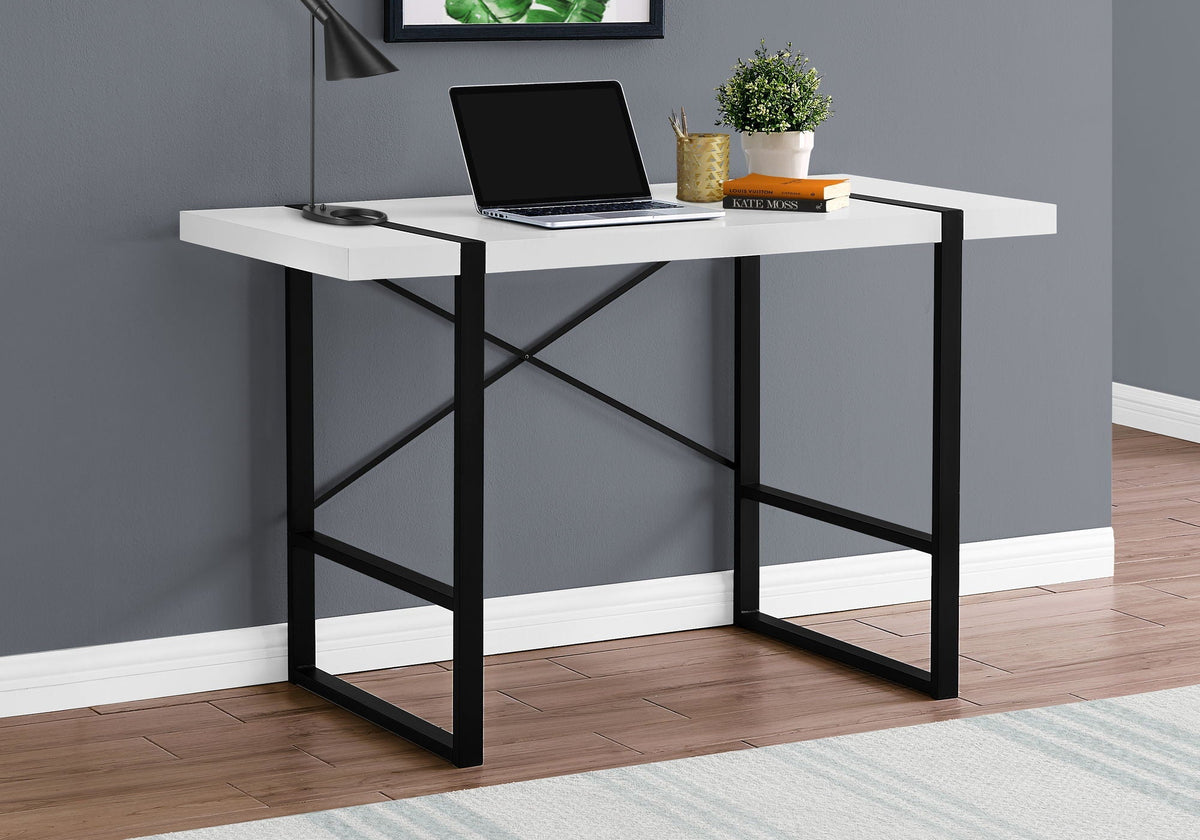 Industrial Design Computer Desk with Metal Frame - Multiple Colors