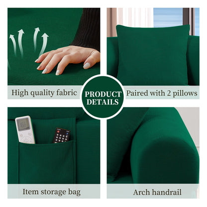 Spring Sofa with High-Quality Fabric - Green