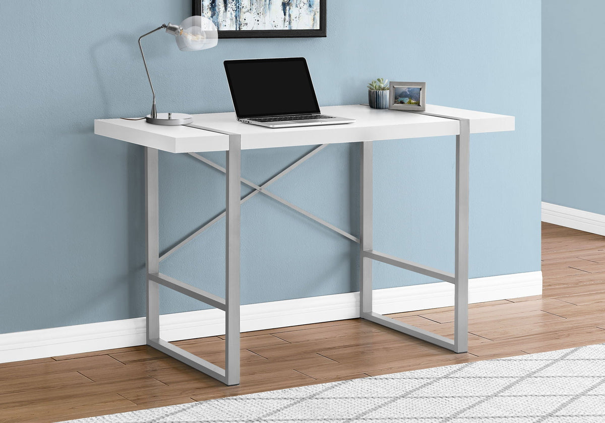 Industrial Computer Desk with Concrete-Look Tabletop - Multiple Colors
