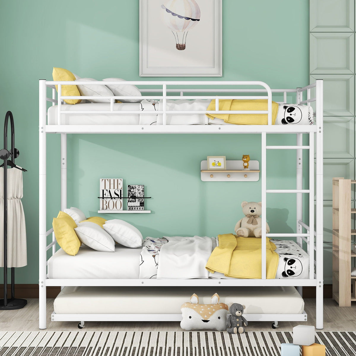 Steel Construction Bunk Bed with Convertible Design - Multiple Colors