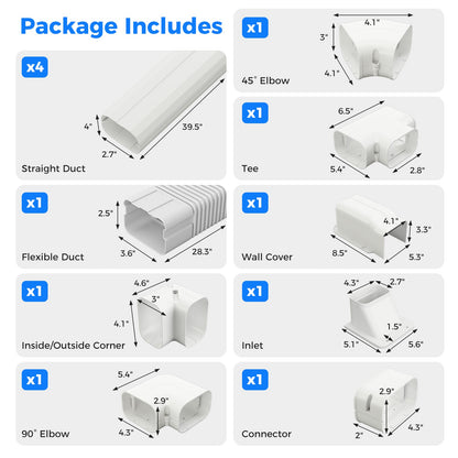 4 Inches W Mini Decorative PVC Slim Line Cover Kit